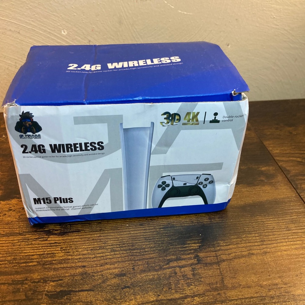 SJGAM M15 Plus 4K Wireless Home Console w/ Wi-Fi, 2 Controllers, HDMI White